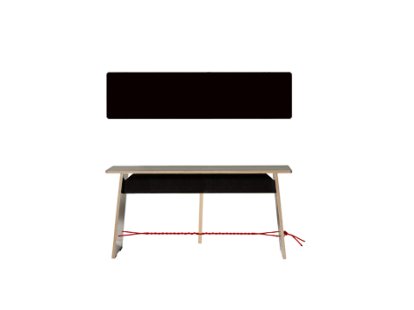 Banc Langer Max, 43 x 90 x 30 cm, FU noir, Noir et rouge