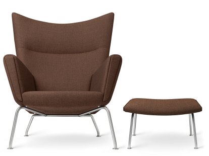 CH445 Wing Chair, Passion - terre, Avec repose-pied