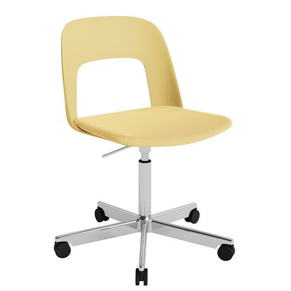 Chaise pivotant Layout 143 avec assise rembourrée, Biscuits / Relate 431, Aluminium poli