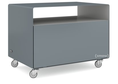 Caisson à roulettes R 107, Bicolore   , Gris basalte (RAL 7012) - Aluminium blanc (RAL 9006), Roulettes industrielles