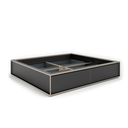 Lit Spaze, 180 x 200, Sans tête de lit, 4, CPL noir mat