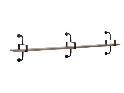 Étagère murale Démon, L 215 x H 46 cm, Noyer américain