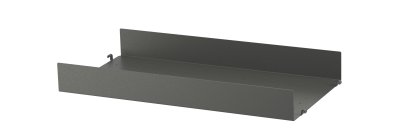Planche métal String System, 58 x 30 cm, Rebord haut, Gris foncé