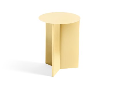 Table Slit, Acier, H 47 x Ø 35 cm, Revêtement en poudre jaune clair