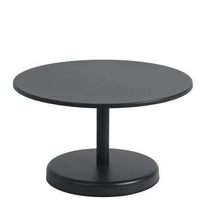 Table d'appoint Linear Steel, Ø 70 x H 40 cm, Noir