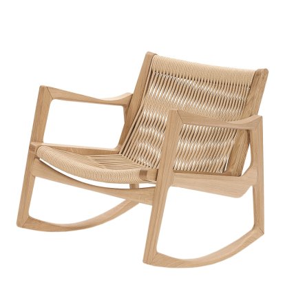 Euvira Rocking Chair, Chêne naturel, Couleur chanvre