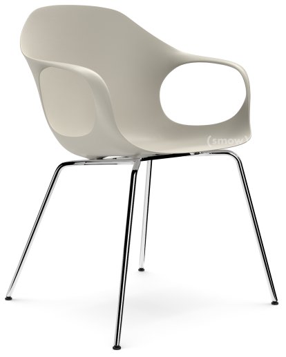 Chaise Elephant Tube, Beige, Acier chromé