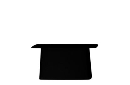 Metal Side Table Outdoor, Grande (H 35,5 x l 70 x P 31,5 cm), Noir