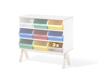 Boîtes en plastique Famille Garage, lot de 3 (grandes), Transparent