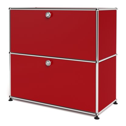 Meuble mixte Sideboard M USM Haller, personnalisable, Rouge rubis USM, Avec  porte abattante, Avec  porte abattante