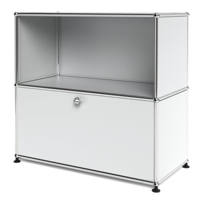 Meuble mixte Sideboard M USM Haller avec 1 porte abattante, Argent mat USM