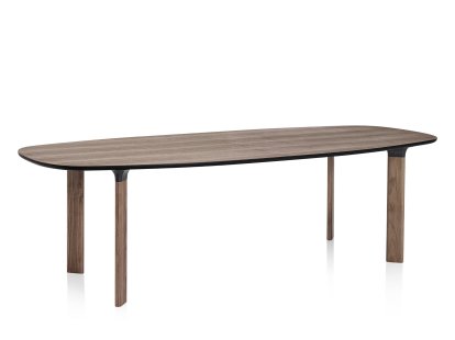 Table Analog, Placage noyer, piétement noyer, 245 x 105 cm