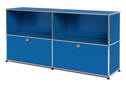 Meuble USM Haller Sideboard L avec deux portes abattantes, Bleu gentiane RAL 5010