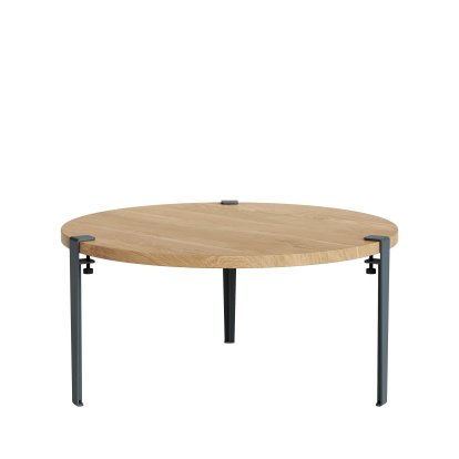 Table basse Brooklyn Tiptoe, Finition chêne, Bleu nuit