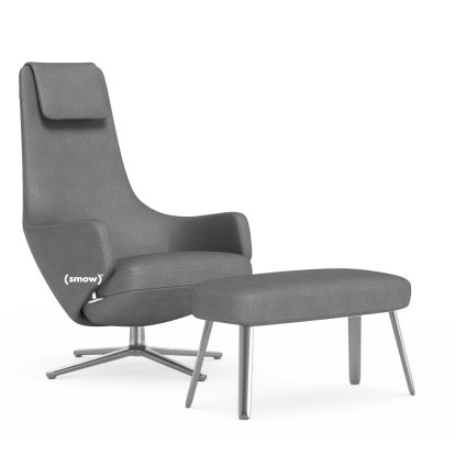Fauteuil Repos, Fauteuil Repos & Panchina, Tissu Dumet gris sierra mélange, 40 cm, Poli