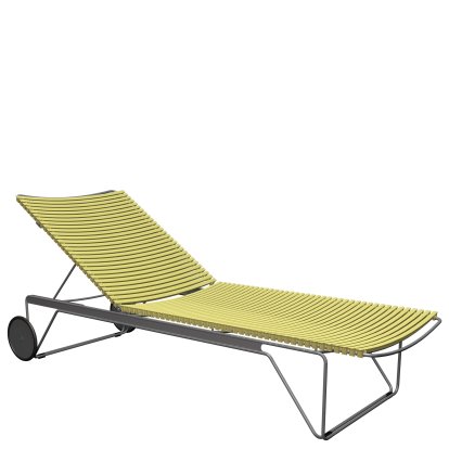 Chaise longue Click, Zeste de citron, Sans coussin