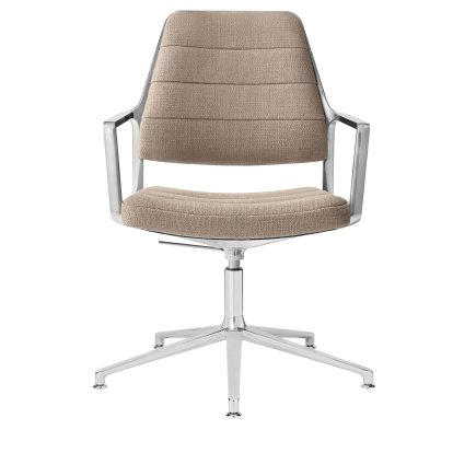 Chaise pivotante Swivel 455+, Piètement fixe, mélange laine-lin tilde