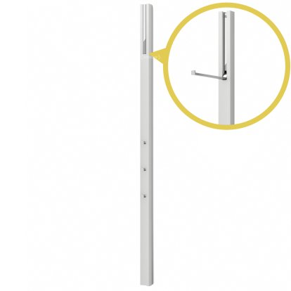 Portemanteau Line, Laqué couleur gris-blanc, Chrome poli