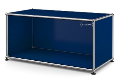 Meuble bas Lowboard M USM Haller ouvert, Bleu acier RAL 5011