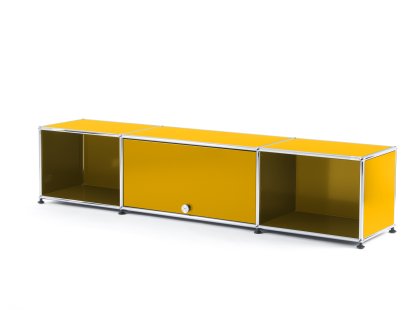 Meuble TV bas Lowboard  USM Haller avec porte escamotable, Jaune or RAL 1004