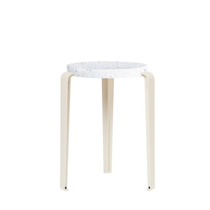 Tabouret Lou, plastique recyclé, Venezia, Blanc crème
