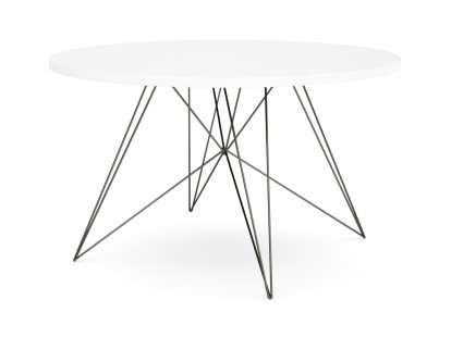 Table Tavolo XZ3 Ronde, Fenix blanc, Verni noir