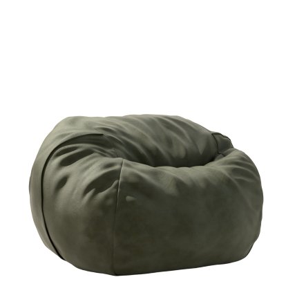 Beanbag Vetsak, M (H 70 x Ø 110 cm), Cuir - Olive