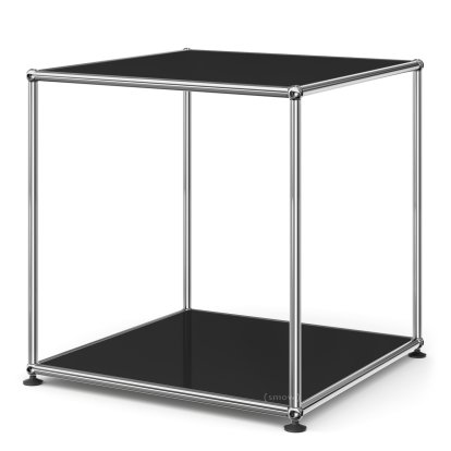 Table d'appoint USM Haller 50 haute, Panneaux inférieur et supérieur en métal, Noir graphite RAL 9011