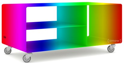 Meuble bas HI-FI R 104, Bicolore au choix (RAL Classic), Roulettes industrielles