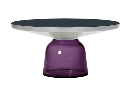 Bell Coffee Table, Aluminium laqué clair, Améthyste violette