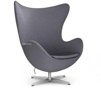 Fauteuil Egg (Oeuf), Christianshavn, Christianshavn 1150 - Orange/bleu, Aluminium satiné et poli, Sans repose-pied