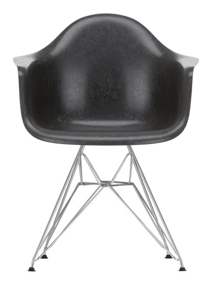 Eames Fiberglass Armchair DAR, Eames elephant hide grey, Chromé