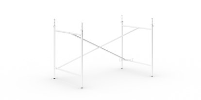 Châssis de table Eiermann 1, Blanc, Décalé, 110 x 66 cm, Avec rallonge en hauteur (hauteur 72-85 cm)