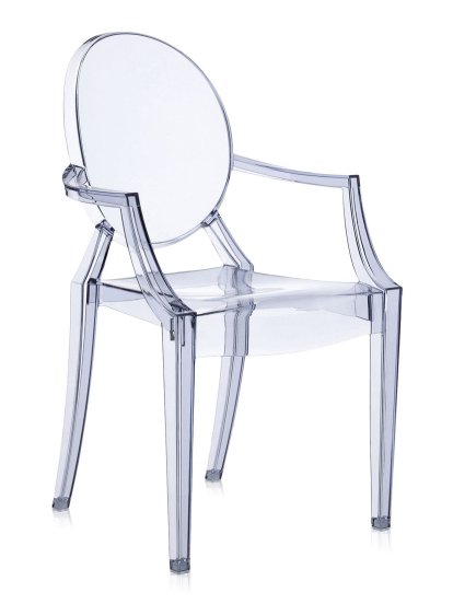 Chaise Louis Ghost Lot promotionnel de 4, Transparent-gris bleuté