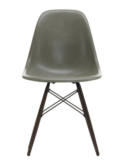 Eames Fiberglass Chair DSW, Eames raw umber, Érable noir