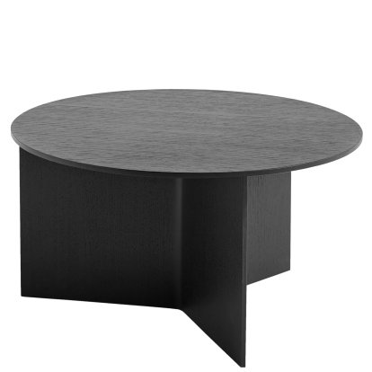 Table Slit Bois, H 35,5 x Ø 65 cm, Laqué noir