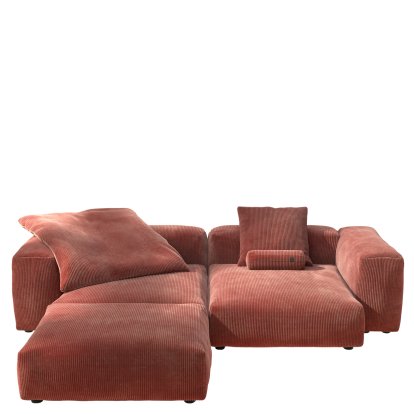 Vetsak Sofa Set 3, Cord velours - Brique, Avec coussin