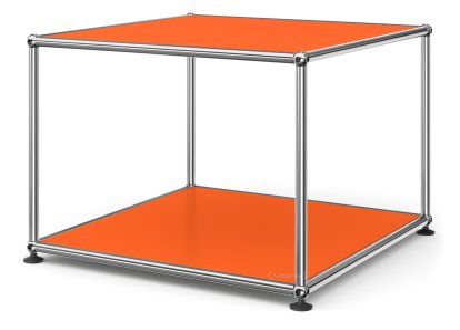 Table d'appoint 50 USM Haller, Panneaux inférieur et supérieur en métal, Orange pur RAL 2004
