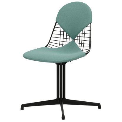 Chaise Wire Chair DKL, Revêtement basic dark, Coussin pour assise et dossier (Bikini), Menthe / ivoire