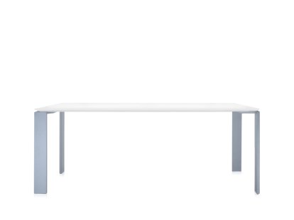 Table Four, L 190 x L 79 cm, Soft Touch blanc, Aluminium laqué