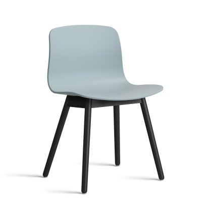 Chaise About A Chair AAC 12, Dusty blue 2.0, Chêne laqué noir