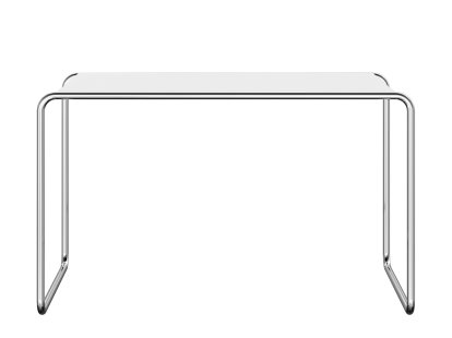 Table S 285/0 Bauhaus, Hêtre laqué à pores ouverts blanc pur, Noir, avec patins en plastique
