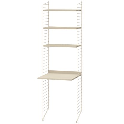 Étagère au sol avec bureau intégré, Laqué beige