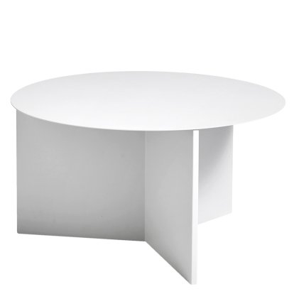 Table Slit Acier, H 35,5 x Ø 65 cm, Revêtement en poudre blanc