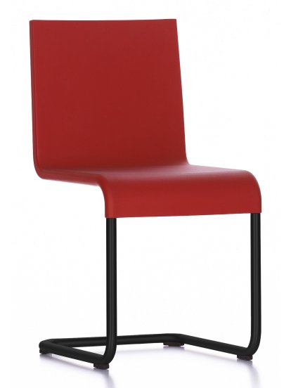 Chaise .05, Empilable, Rouge vif, Noir peint par poudrage