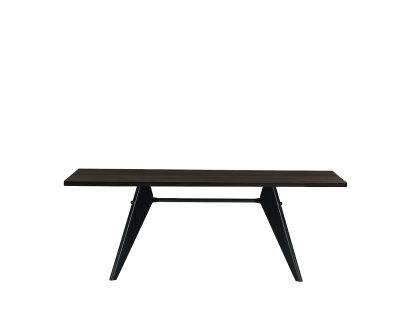 Table EM, 200 x 90 cm, Chêne foncé placage, vernis de protection, Noir intense