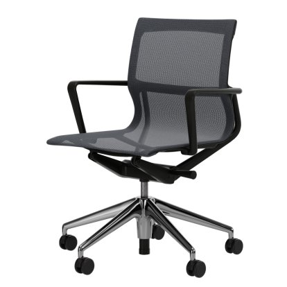 Physix, TrioKnit gris galet, Noir foncé / Aluminium, polie, Durs pour tapis