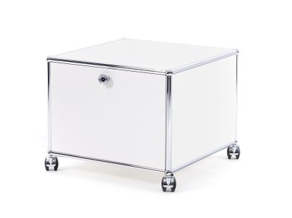 Caisson imprimante USM Haller, 50 cm, Blanc pur RAL 9010, Avec roulettes