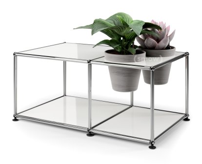 Table d'appoint USM Haller Monde végétal , Blanc pur RAL 9010, Basalte