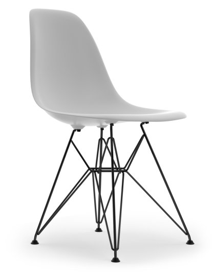 Eames Plastic Side Chair RE DSR, Coton blanc, Sans rembourrage, Sans rembourrage, Version standard - 43 cm, Revêtement basic dark